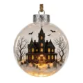Halloween haunted house glass ball ornament hanging decorative light up spooky festival tree decor - Luminous Haunted House Castle Halloween Micro Landscape Transparent Ball Pendant