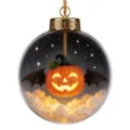 Transparent glass ball Halloween glowing pumpkin bat hanging ornament holiday decor. - Bat Wings Pumpkin Halloween Micro Landscape Transparent Ball Pendant