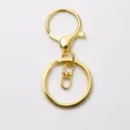 Goldenes Metall Schlüsselanhänger dreiteiliges Set DIY Handwerk Zubehör glatte Oberfläche - Imitationsgold