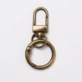 Bronze metal keychain clip with spring ring snap hook for DIY jewelry crafts and bag accessories. - Bronze - Gate Buckle + Spring Ring