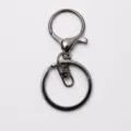Metall Schlüsselanhänger Zubehör Set, DIY Handwerk Taschen Anhänger Metallteile Neu - Karabiner-Dreiteiler / Gunmetal