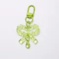 Portachiavi con fiocco in acrilico trasparente verde con moschettone, accessorio DIY. - Fibbia a Fiocco / Verde mela