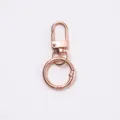 Anneau de crochet de porte-clés à ressort en métal or rose pour vos accessoires DIY. - Or Rose - Mousqueton + Anneau à Ressort