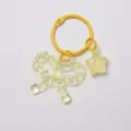 Transparent yellow acrylic bow keychain star pendant cute bag charm accessory trendy gift - 3cm Ring + Transparent Bow + Transparent Star / Yellow