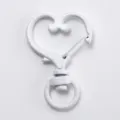 White heart-shaped alloy spring clasp keychain lobster clasp DIY jewelry accessory pendant - White Heart Buckle
