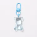 Portachiavi orsetto trasparente chiaro colore caramella accessorio DIY borsa e telefono. - Chiusura + Orsetto Trasparente / Blu