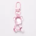 Portachiavi orsetto trasparente rosa grazioso ciondolo resina caramella accessorio borsa - Chiusura + Orsetto Trasparente / Rosa chiaro