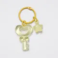 Transparent jelly heart key star keychain DIY cute pendant accessories for handmade jewelry. - Key and Star Pendant Set / 3cm Ring / Yellow