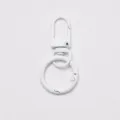 Anneau de porte-clés en métal blanc mousqueton à ressort accessoire de bijoux DIY pendentif - Blanc - Boucle de Porte + Anneau à Ressort