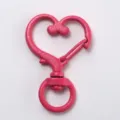 Pink heart-shaped alloy spring snap hook keyring DIY bag pendant accessory hardware piece - Rose Red Heart Buckle