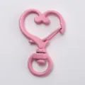 Pink heart-shaped spring clasp keychain alloy lobster hook DIY bag pendant hardware - Pink Heart Buckle