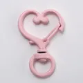 Pink Heart Alloy Swivel Lobster Clasp Key Ring, DIY Bag Pendant Hardware Accessory - Light Pink Heart Buckle