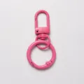 Mousqueton porte-clés ressort en métal rose accessoire quincaillerie DIY variante. - Rouge Rose Foncé - Boucle de Porte + Anneau à Ressort