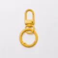 Porte-clés en métal enduit jaune mousqueton à ressort accessoire de bijoux DIY anneau. - Jaune - Boucle de Porte + Anneau à Ressort