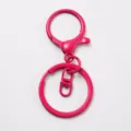 Hot pink metal lobster clasp keychain hardware set, DIY bag pendant and craft accessories. - Rose Red