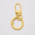 Mousqueton a ressort en metal jaune et anneau rond pour fabrication de bijoux et porte-cles. - Jaune Clair - Boucle de Porte + Anneau à Ressort
