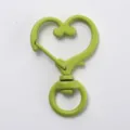 Green heart shape lobster clasp keychain DIY alloy spring snap hook bag pendant accessory - Fruit Green Heart Buckle