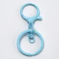 Light blue metal lobster clasp keychain DIY ring accessory for bag pendant making. - Light Blue