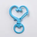 Light blue heart-shaped lobster clasp, metal alloy DIY keychain accessory and bag pendant charm. - Blue Heart Buckle