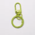 Mousqueton porte-clés en métal peint vert pour accessoire de bijou DIY anneau ouvert - Vert Fruit - Boucle de Porte + Anneau à Ressort