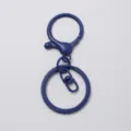 Dunkelblauer Metall Schlüsselanhänger Ring dreiteiliges Set DIY Handtasche Zubehör. - Karabiner-Dreiteiler / Saphirblau