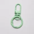 Mousqueton porte-clés en métal vert menthe accessoire de bricolage DIY anneau attache. - Vert Menthe - Mousqueton + Anneau à Ressort