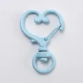 Light blue heart-shaped alloy lobster clasp keychain DIY bag pendant accessory - Light Blue Heart Buckle