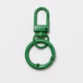 Porte-clés en métal vert mousqueton rond accessoire de fabrication de bijoux DIY - Vert Foncé - Boucle de Porte + Anneau à Ressort
