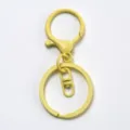 Yellow painted metal lobster clasp keychain set DIY bag charm accessories components - Light Yellow