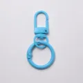Porte-clés anneau ressort métal bleu clair accessoire bijou DIY, mousqueton connecteur. - Bleu - Boucle de Porte + Anneau à Ressort