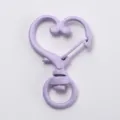 Purple heart-shaped lobster clasp alloy keychain DIY bag pendant charm jewelry accessory - Light Purple Heart Buckle