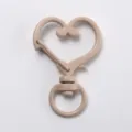 Heart shaped alloy swivel lobster clasp keychain, stylish DIY bag pendant craft hardware accessory. - Khaki Heart Buckle