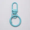 Porte-clés en métal bleu clair mousqueton anneau à ressort accessoires de bijoux DIY quincaillerie. - Bleu Lac - Boucle de Porte + Anneau à Ressort
