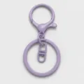 Purple painted lobster clasp keychain DIY craft ring set metal bag charm accessory - Light Purple