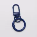 Porte-clés à ressort en métal bleu, fermoir mousqueton et anneau ensemble accessoire - Bleu Roi - Boucle de Porte + Anneau à Ressort