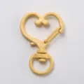 Yellow heart shaped swivel snap hook metal lobster clasp DIY bag accessory keychain charm. - Light Yellow Heart Buckle