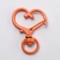 Orange heart-shaped lobster clasp keychain DIY metal bag accessory hardware snap hook - Orange Heart Buckle