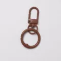 Mousqueton pivotant en metal enduit marron avec anneau rond pour porte-cles DIY et loisirs. - Café - Boucle de Porte + Anneau à Ressort