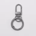 Mousqueton à ressort en métal peint en gris et anneau rond porte-clés accessoire bijoux DIY. - Gris - Boucle de Porte + Anneau à Ressort