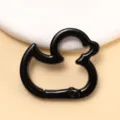 Schwarzer Enten-Karabiner Schlüsselanhänger Legierung DIY Schmuck Accessoire Verbinder. - Schwarz