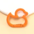 Oranger Entenform Federhaken Schluesselanhanger DIY Schmuck Zubehoer Verbindungsring - Orange