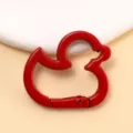 Red duck spring snap hook alloy carabiner DIY keychain jewelry accessory connecting ring - Red
