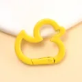 Yellow duck shaped spring hook alloy keychain DIY jewelry accessories connecting ring spring snap - Yellow