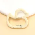 Cute duck shaped metal spring snap hook and alloy keychain DIY jewelry connector. - Off White