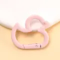 Pink duck spring snap hook keychain alloy DIY jewelry connecting ring for bags and keys - Light Pink