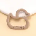 Duck shaped alloy spring snap hook, khaki color, ideal for DIY jewelry making and keychains. - Light Coffee