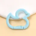 Light blue duck shaped spring snap hook keychain DIY metal jewelry connecting ring accessory - Light Blue