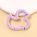 Cute purple duck spring snap hook alloy keychain DIY jewelry accessories connecting ring - Light Purple