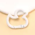 White duck shaped spring snap hook, alloy metal clasp keychain for DIY jewelry. - White