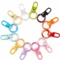 Bunte Donut Feder Schlüsselanhänger Metall Karabiner Haken DIY Schmuck Zubehör Anhänger Set - Mehrfarbig
